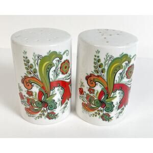 VTG BERGGREN Trayner Rosemaling Salt & Pepper Shakers Scandinavian Norwegian 70s